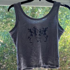 Cute Gray Cropped Skeleton Tank top!